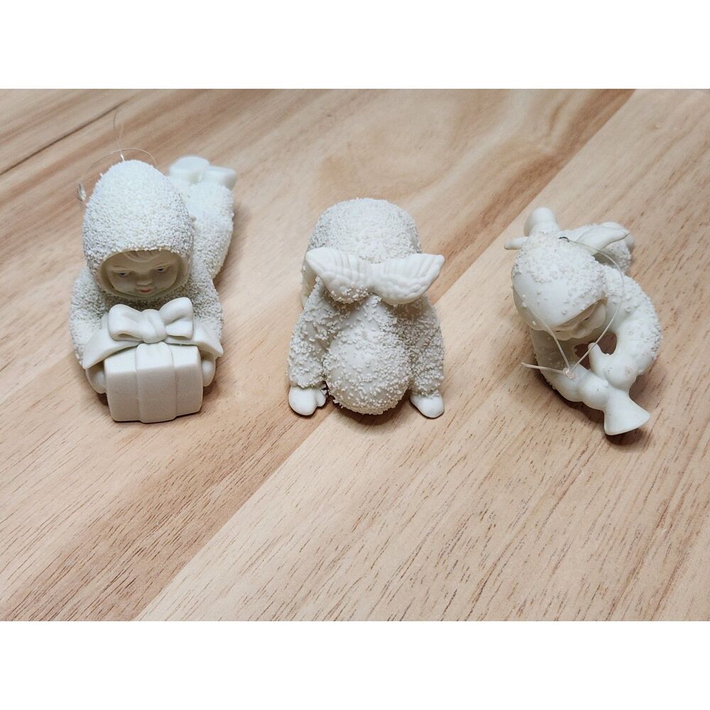 Lot of 3 Snowbabies Figurines White Porcelain Christmas Ornaments Decor